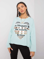 Miętowa bluzka z długim rękawem Miriana