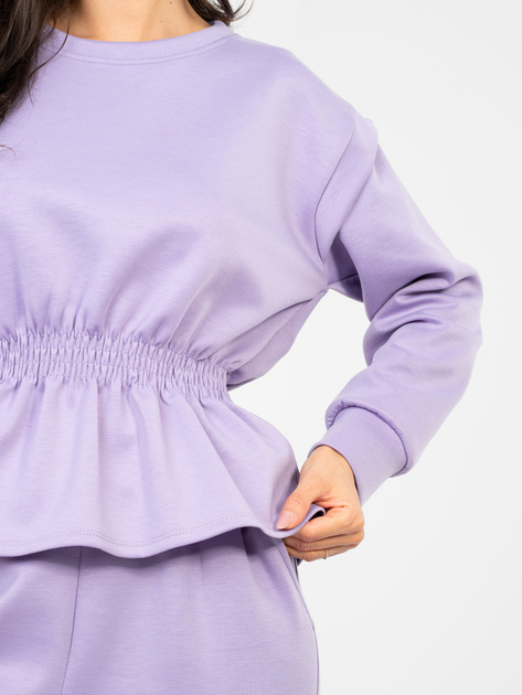 Liliowy dwuczęściowy komplet z baskiną RUE PARIS