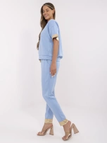 Niebieski casualowy komplet z wiskozą