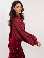 Hurtownia Bordowa elegancka koszula rozpinana Cristina