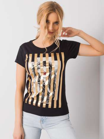 Czarny t-shirt Valentina