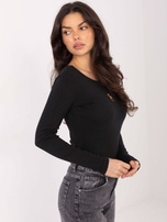 Czarna bawełniana bluzka z haftem 