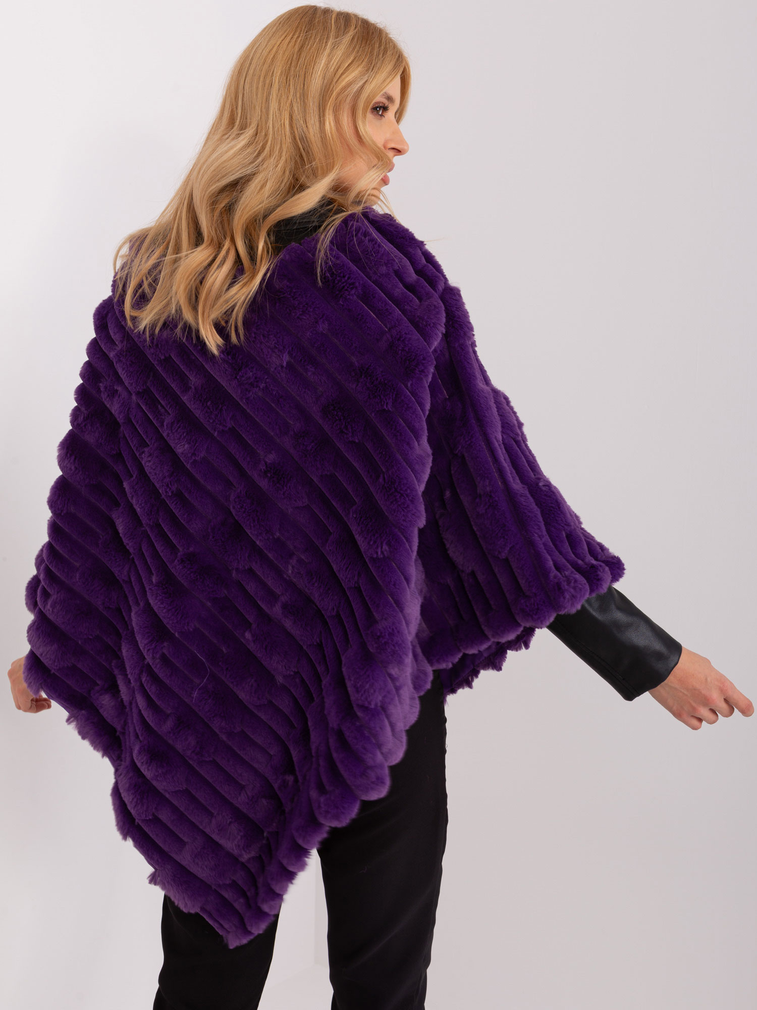 Poncho ciemny fioletowy