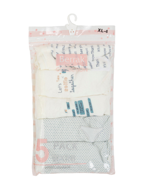 Hurtownia Ecru bawełniane figi damskie 5-pak