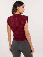 Hurtownia Bordowa wizytowa bluzka bez rękawów