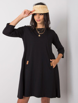 Czarna sukienka damska z bawełny Dalenne