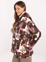 Brązowa  przejściowa kurtka z suwakiem