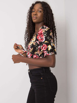 Czarna bluzka w kwiaty Laquinta RUE PARIS