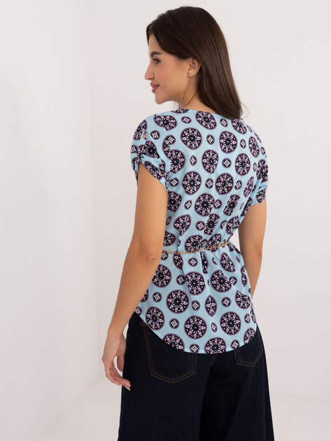 Hurt Jasnoniebieska bluzka wizytowa z wycięciem