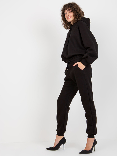 Hurt Czarny damski dresowy komplet basic ze spodniami