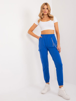 Hurt Kobaltowe dresowe spodnie z gumką w pasie  