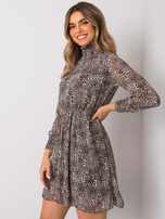 Beżowa sukienka w panterkę Jacquie RUE PARIS