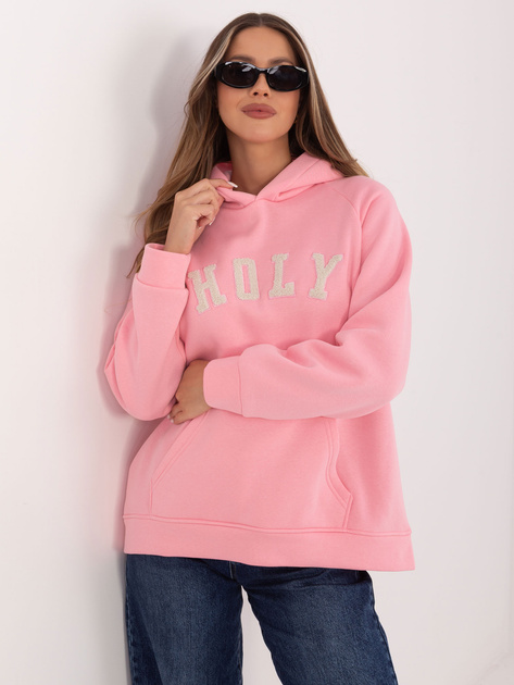 Jasnoróżowa bluza oversize z ociepleniem RUE PARIS