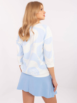 Hurt Ecru-jasnoniebieska wzorzysta bluzka z bawełny