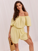 Light yellow jumpsuit Spanish style made of muslin.