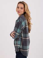 Jasnoszaro-niebieska damska koszula w kratę STITCH & SOUL 