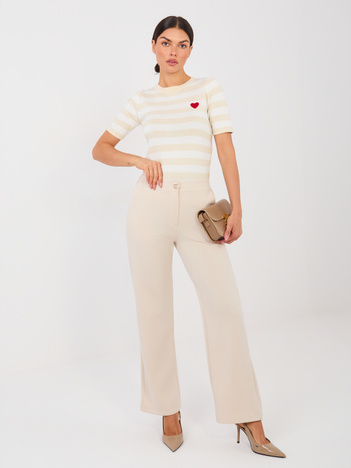 Jasnobeżowe dresowe spodnie w eleganckim stylu  RUE PARIS