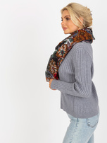 Hurtownia Czarna wzorzysta chusta z bawełny