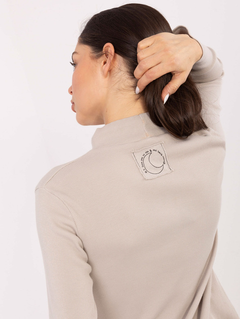 Beżowa bawełniana bluzka w prążek