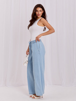 Helle blaue Wide-Leg-Jeans mit Nähten von SUBLEVEL.