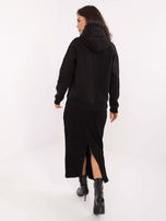 Czarna dresowa bluza oversize z ociepleniem