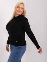 Hurt Czarny krótki sweter plus size z wiskozą 