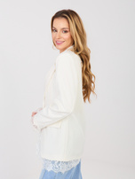 Ecru damska marynarka z zapięciem na guzik