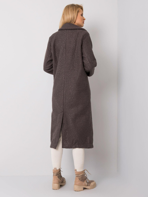 Grafitowy płaszcz bouclé Paquita RUE PARIS