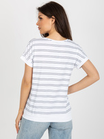 Hurtownia Biało-granatowa bawełniana bluzka w paski