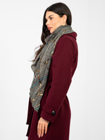 Khaki damska chusta z printem 