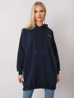 Navy blue sweatshirt with pockets Indira