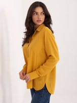 Ciemnożółta damska koszula z długim rękawem