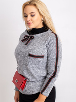 Šedá blůza plus size Diaz.