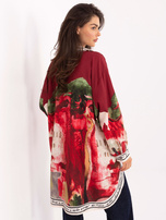 Bordowa asymetryczna koszula oversize RUE PARIS