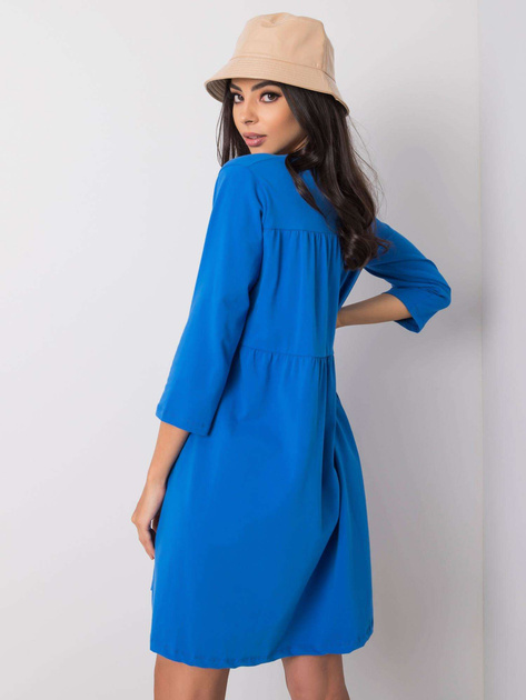 Ciemnoniebieska sukienka z okrągłym dekoltem Dalenne