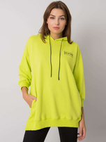 Limettenfarbener Hoodie mit Taschen von Leora.