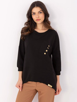 Hurtownia Czarna asymetryczna bluzka oversize