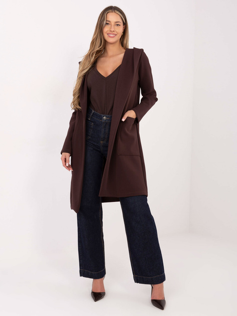 Czekoladowa długa bluza bez zapięcia