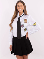 Hurt Biała bawełniana koszula damska z krawatem