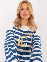 Hurt Ecru bawełniana bluzka z morskim motywem