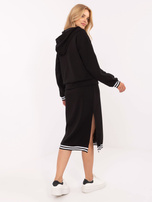 Czarny dwuczęściowy komplet z sukienką RUE PARIS 