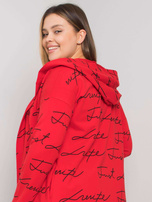 Czerwona narzutka plus size z printami Parma