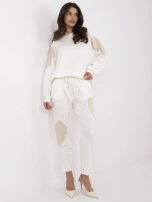 Hurt Ecru dwuczęściowy komplet z dodatkiem wiskozy