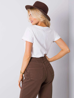 Biały t-shirt z aplikacjami Abbie RUE PARIS