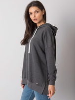 Dunkelgrauer melierter Basic-Hoodie Cleveland.