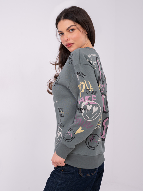 Khaki dresowa bluza bez kaptura SUBLEVEL