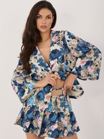 Ciemnoniebieskie spódnico-szorty z plisowaniem