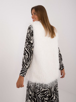 Hurt Ecru elegancka kamizelka futrzana z zapięciem