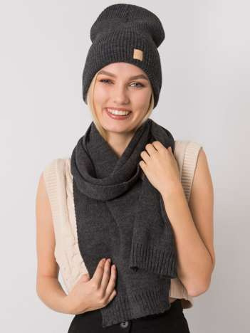 Dunkelgraues Strickset für den Winter RUE PARIS.