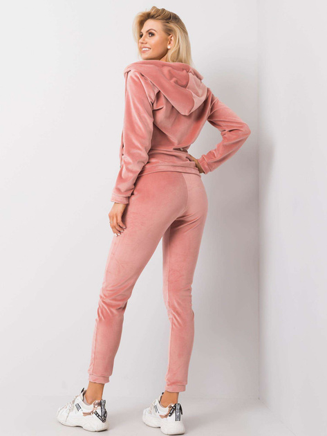 Brudnoróżowy komplet welurowy Melody